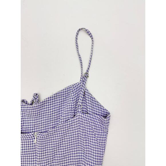 Reformation purple gingham ruffle maxi dress - size 2 - Picture 6 of 7